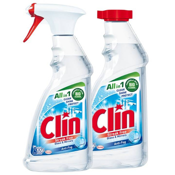 Clin Płyn do Mycia Szyb Antypara 500ml + 1 Zapas