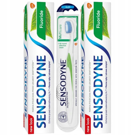 Sensodyne Fluoride Pasta 2x75ml + Szczoteczka