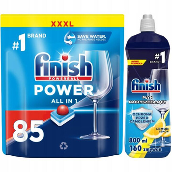 Finish Tabletki do Zmywarki Power All in One Fresh 85 szt + Nabłyszczasz