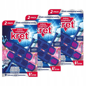 Kret Zawieszka do WC Barwiąca Water Lily 40g x3 opak