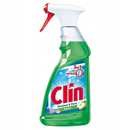 Clin Płyn do Mycia Szyb Apple 500ml + 3x Zapas