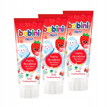 Bobini Dent Pasta do Zębów dla Dzieci 1-6 lat 75ml x3