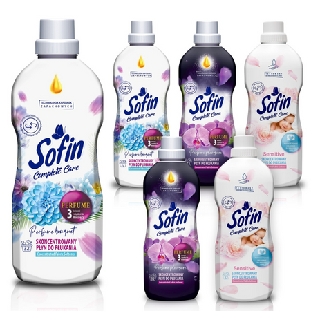 SOFIN Płyn do Płukania Tkanin Zestaw MIX 800ml x 6 sztuk