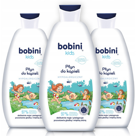 Bobini Kids Żel do Mycia Ciała i Włosów 500ml x3