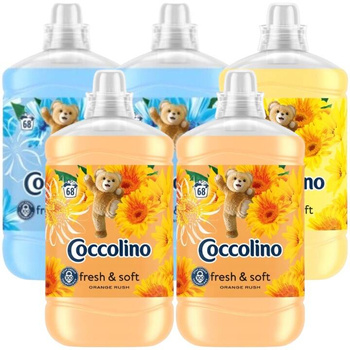 Coccolino Płyn do Płukania Tkanin Fresh & Soft Zestaw Mix 5x1,7L 340 pr