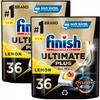 Finish Ultimate Plus Kapsułki do Zmywarki 36 Lemon x2