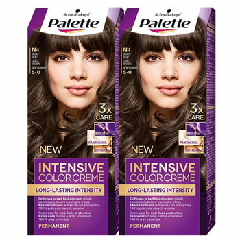 Palette Farba do włosów N4 (5-0) Jasny Brąz x 2