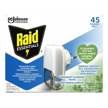 Raid Essentials Elektrofumigator Płyn Owadobójczy Przeciw Komarom 45 nocy