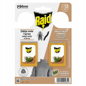 Raid Cedrowe Zawieszki Żelowe Przeciw Molom 2 szt.