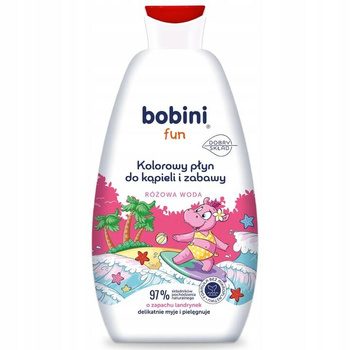 Bobini Płyn do Kąpieli dla Dzieci Barwiący Wodę na Różowo Super Piana 500ml