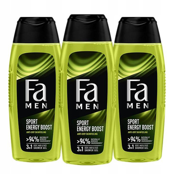 Fa Men Żel pod Prysznic Xtreme Sport Energy 400ml x3