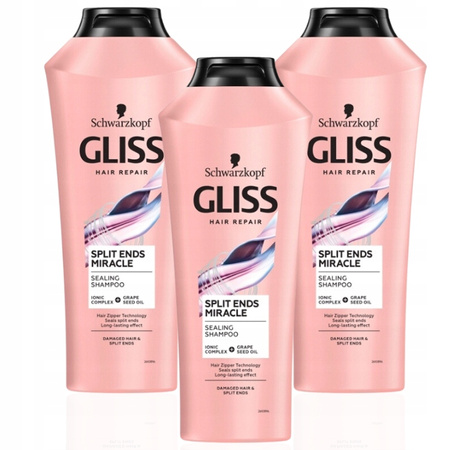 Szampon do Włosów Gliss Split Ends Miracle 400 ml x3