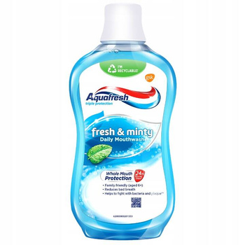 Aquafresh Fresh Minty Płyn do Płukania Jamy Ustnej z Fluorkiem 500 ml