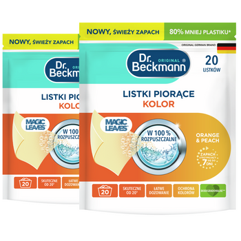 Dr Beckmann Listki Piorące do Koloru Pomarańcza Brzoskwinia 2x20 szt.