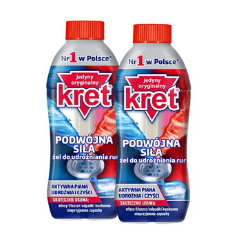 Kret Żel do Udrożniania Rur Podwójna Siła 700g x2