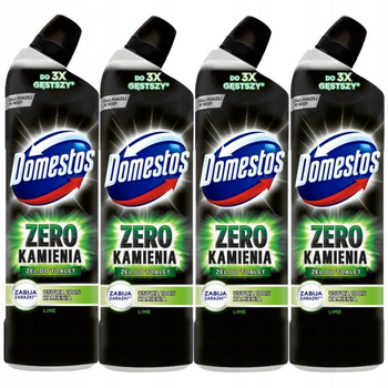Domestos Zero Kamienia Lime Żel do WC 4x750ml