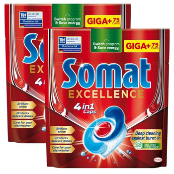 Somat Excellence Tabletki do Zmywarki 4w1 75 x2