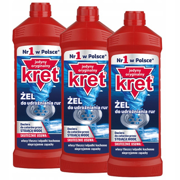 Kret Żel do Udrażniania Rur Syfonów Zatorów 3x1000