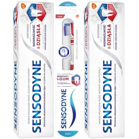 Sensodyne Nadwrażliwość Pasta 2x75ml + Szczoteczka