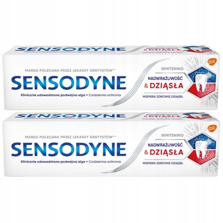 Sensodyne Nadwrażliwość White Pasta do Zębów 2x75ml