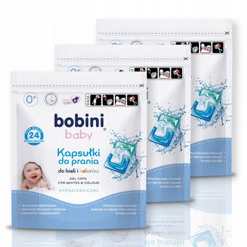 Bobini Baby Kapsułki do Prania Koloru Bieli 3x24szt.
