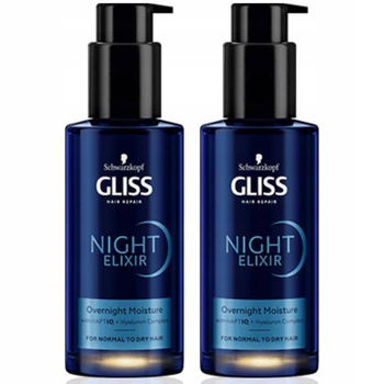 Gliss Night Elixir Overnight Moisture 100ml x2