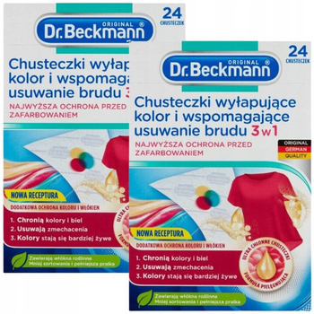 Dr. Beckmann Chusteczki Wyłapujące Kolor i Brud 3w1 24szt x2