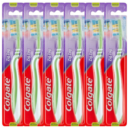 Colgate Szczoteczka do Zębów Classic ZigZag Medium Średnia 6 sztuk