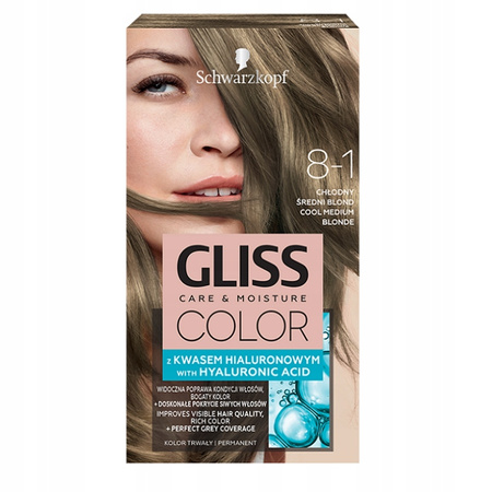 Schwarzkopf Gliss Color farba do włosów trwała 8-1 Chłodny Średni Blond