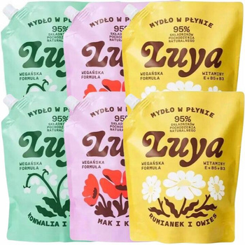 Yope Luya Mydło w Płynie Konwalia Migdał Mak Rumianek Kakao Mix 6x800ml