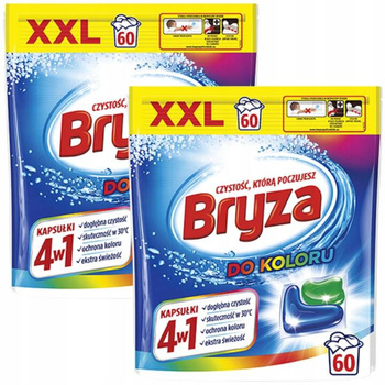 Bryza 4w1 Kapsułki do Prania Kolorów 60 szt XXL x2