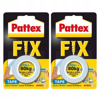 Pattex Fix Taśma Dwustronna 1,5m Udźwig do 80kg x2