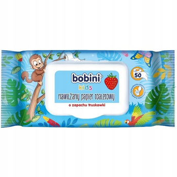 Bobini Nawilżany Papier Toaletowy Truskawka 50szt.