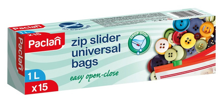 Paclan Woreczki z Suwakiem 1l 15 sztuk