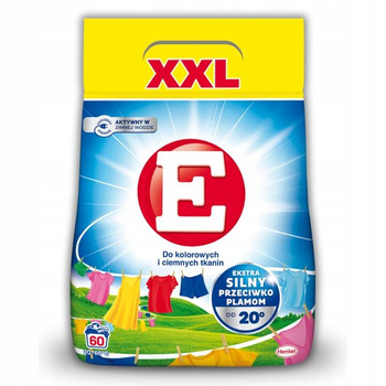 E Proszek do Prania Kolorowych i Ciemnych Tkanin XXL 3,3kg 60 prań