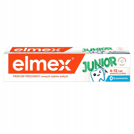 Elmex Junior Pasta do Zębów dla Dzieci 6-12 lat z Aminofluorkiem 75 ml