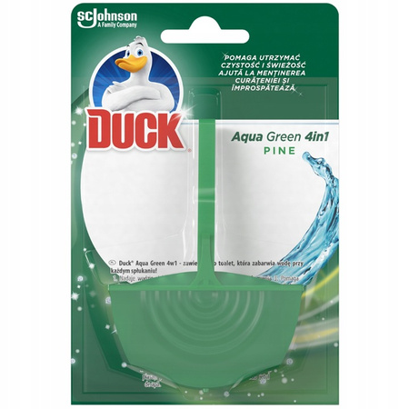 Duck Aqua Green Zawieszka do Czyszczenia Toalet WC 4w1 Bryza Sosna 36g