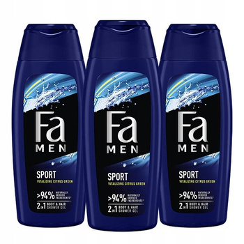 Fa Men Żel pod Prysznic Active Sport Cytrus 400ml x3