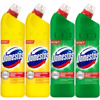 Domestos Lemon Pine Żel do Czyszczenia WC Mix 4x750ml