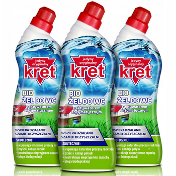 Kret BIO Żel WC z Aktywatorem Enzymatycznym 750g x3