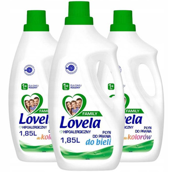 LOVELA Family Płyn Prania Kolorów Bieli 3x1,85L