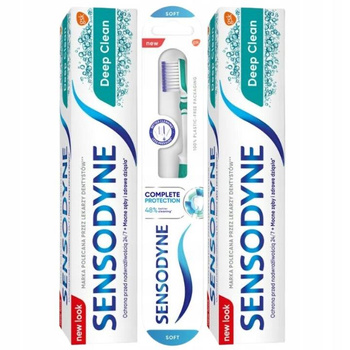 Sensodyne Deep Clean Pasta 2x75ml + Szczoteczka