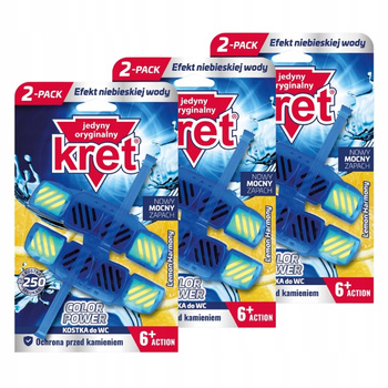 Kret Zawieszka do WC Barwiąca Lemon Harmony 2x40g x3