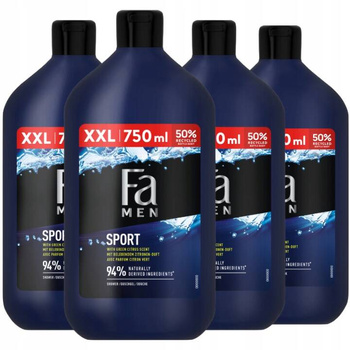 Fa Men Żel pod Prysznic Active Sport Cytrus 4x750ml