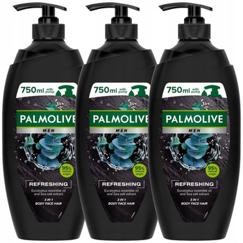 Palmolive Men Refreshing Żel pod Prysznic 3w1 3x750ml