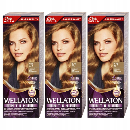 Wellaton Intens Farba do Włosów 7/7 Miedź Braż x3
