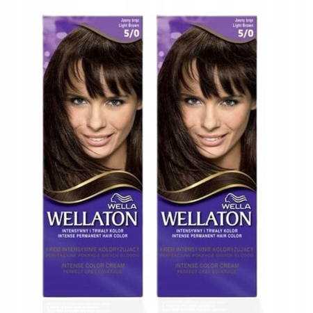 Wellaton Farba do Włosów 5-0 Jasny Brąz x2