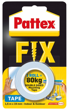 Pattex Fix Taśma Dwustronna 1,5m Udźwig do 80kg x2