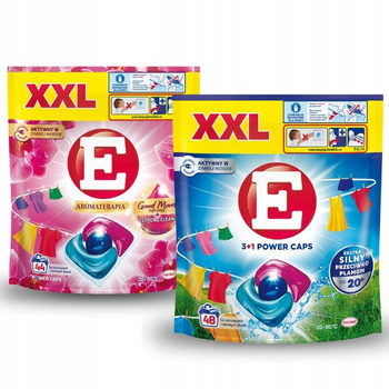 E Power Caps Kapsułki do Prania Koloru i Ciemnych XXL 92 prania MIX x2 szt