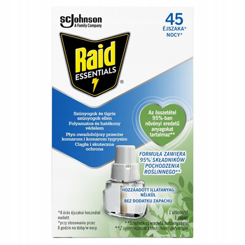 Raid Essentials Zapas Płynu do Elektrofumigatora Owadobójczego 45 nocy